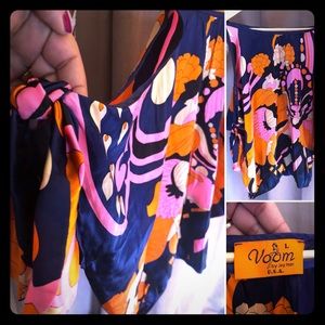 VOOM 💯Silk cold shoulder ties & blouson waist